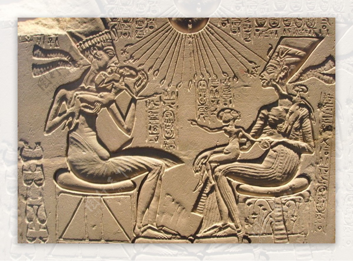 埃及浮雕雕塑古古代文字图形男女幼儿小孩雕刻图片