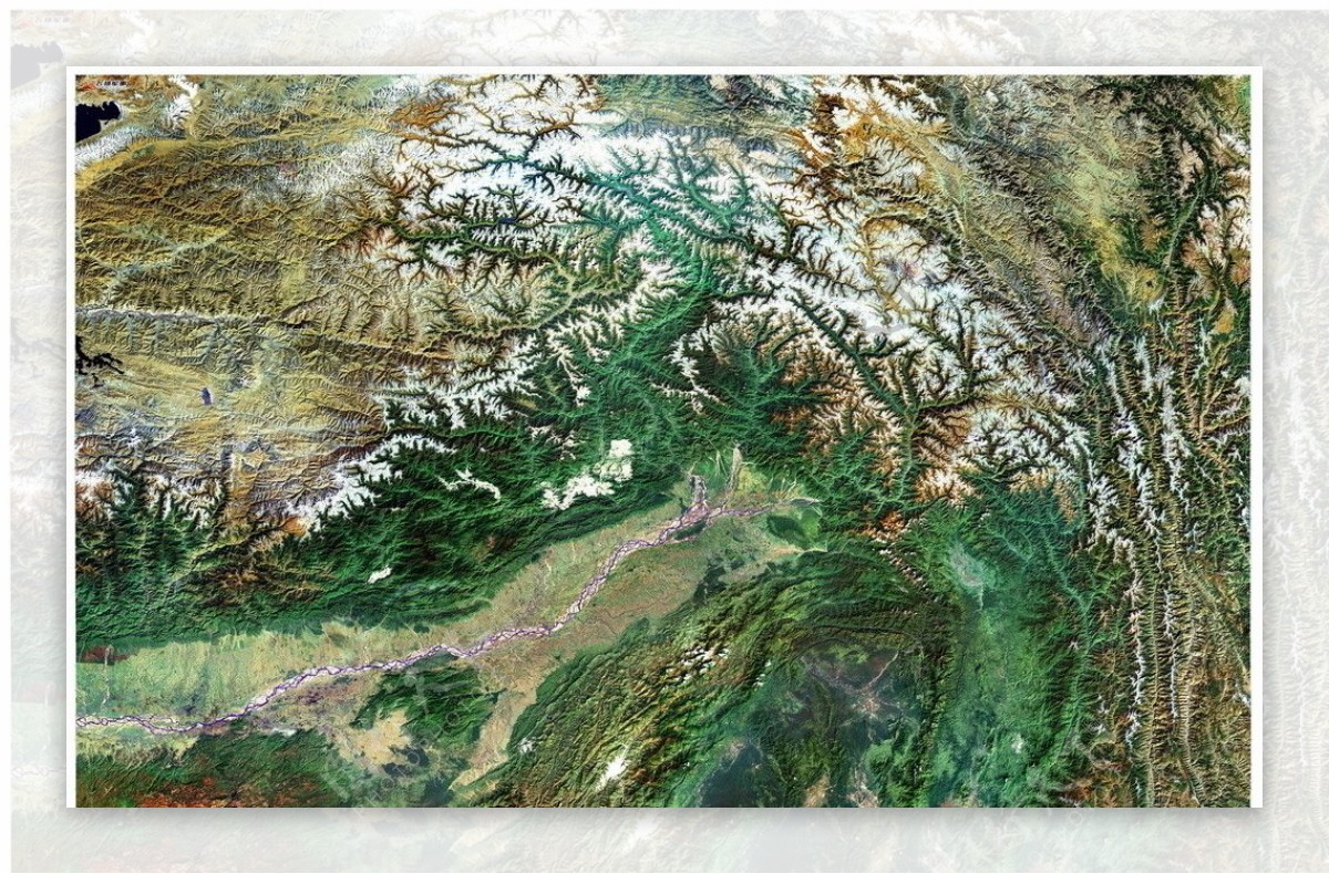 西藏东南地区卫星照片图片