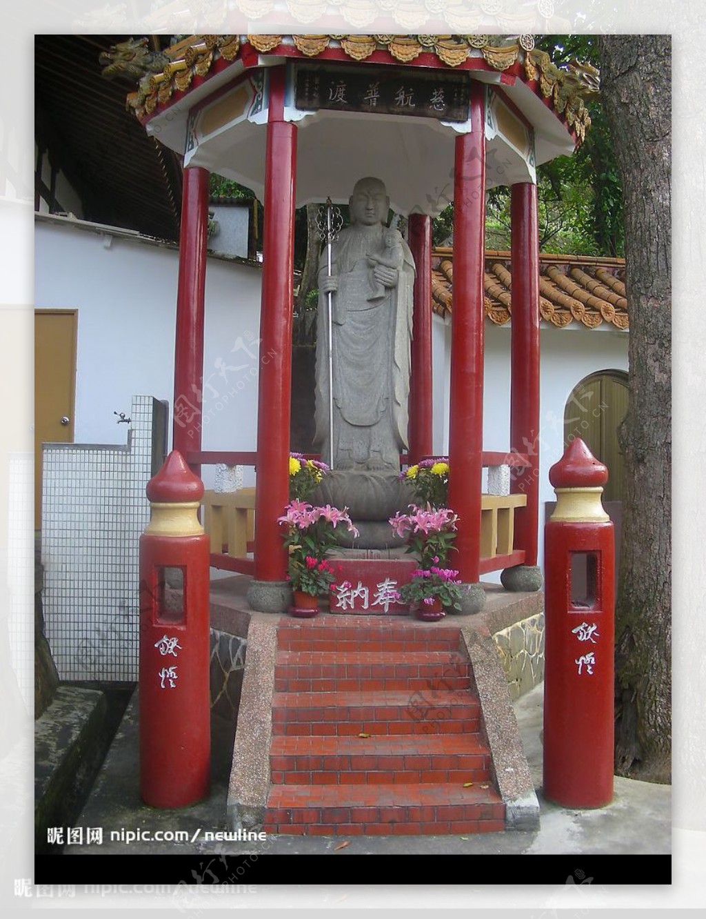 日式佛像中國亭图片