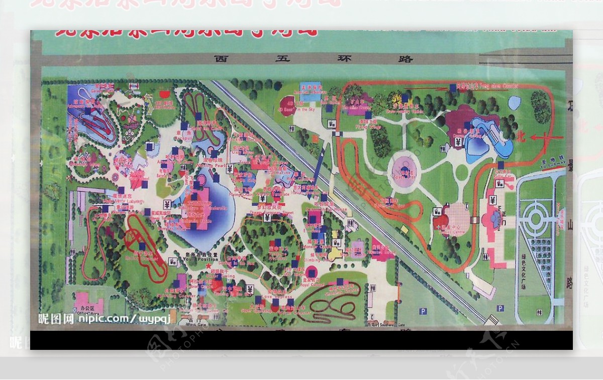 北京石景山游乐园娱乐设施分布图图片