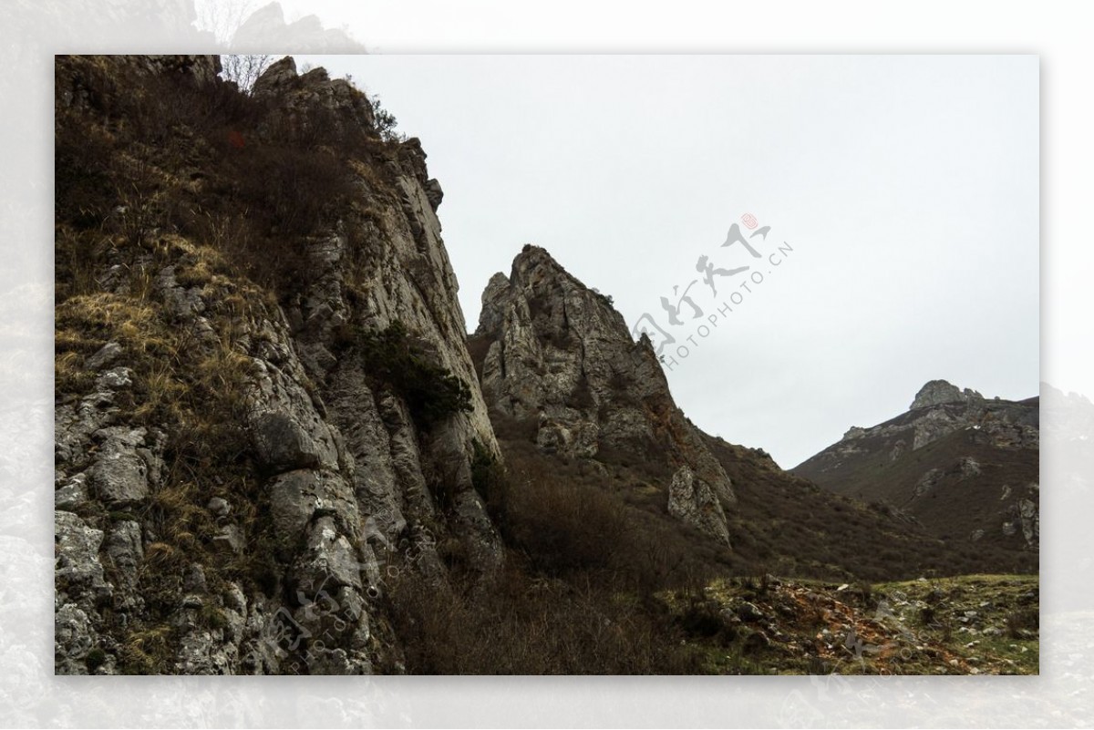 荒山野岭峡谷岩石图片