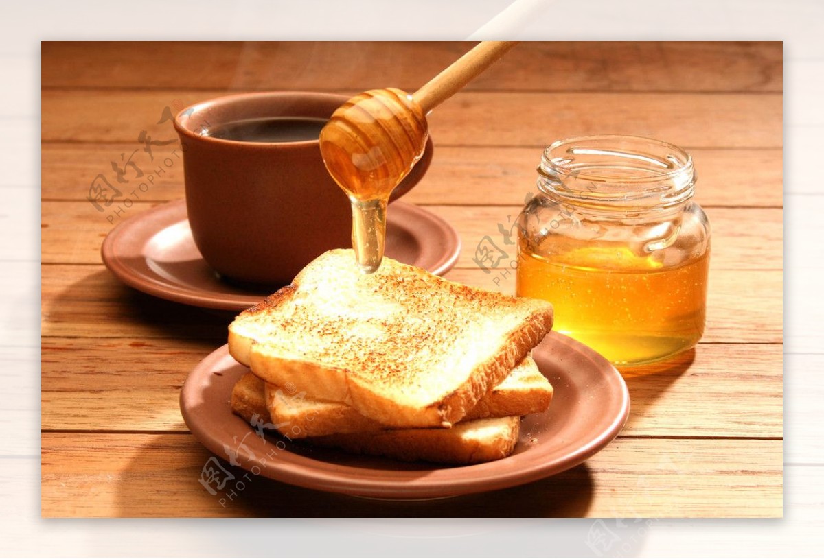 蜂蜜土司面包图片