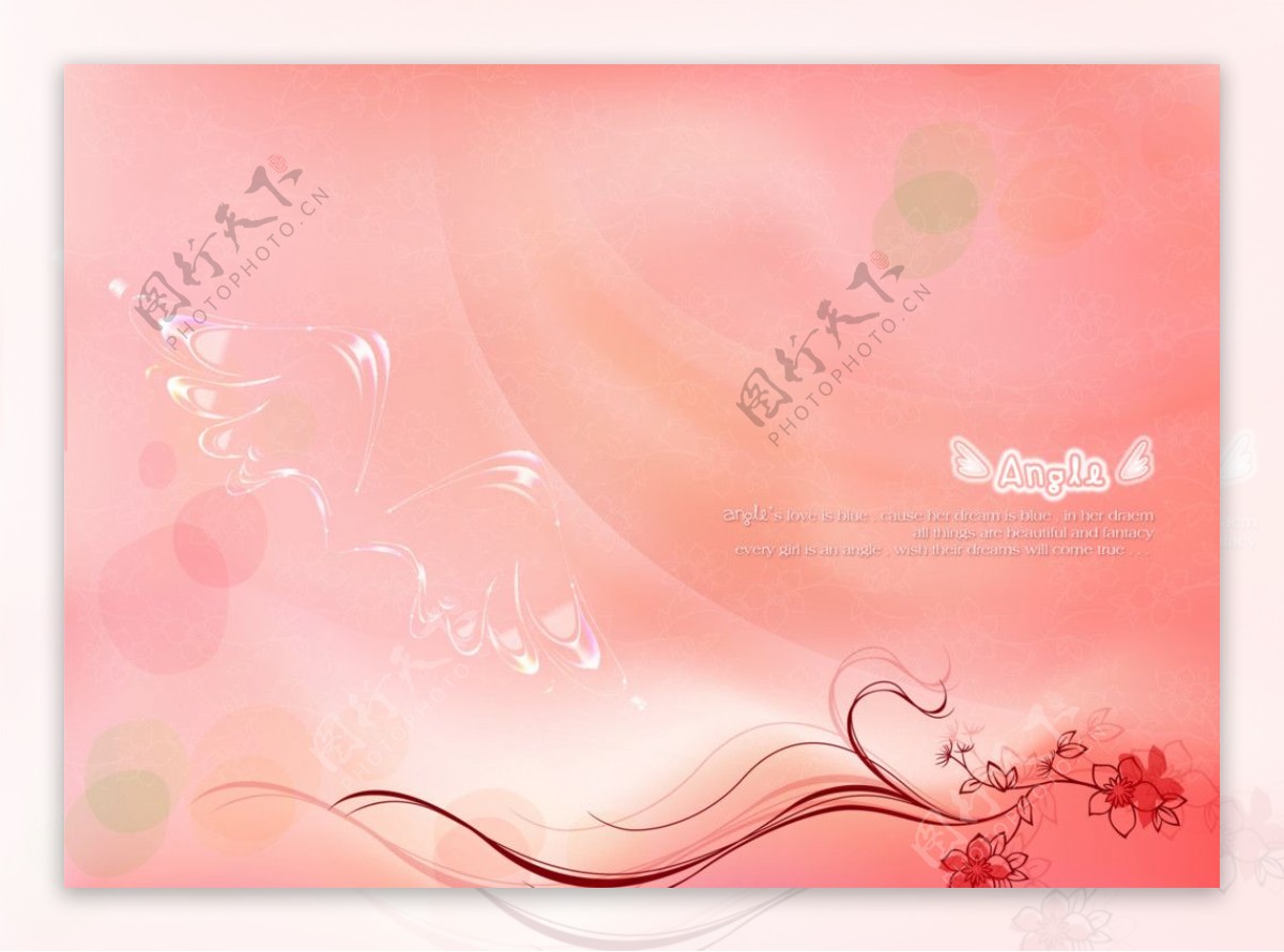 粉红浪漫婚纱模板图片