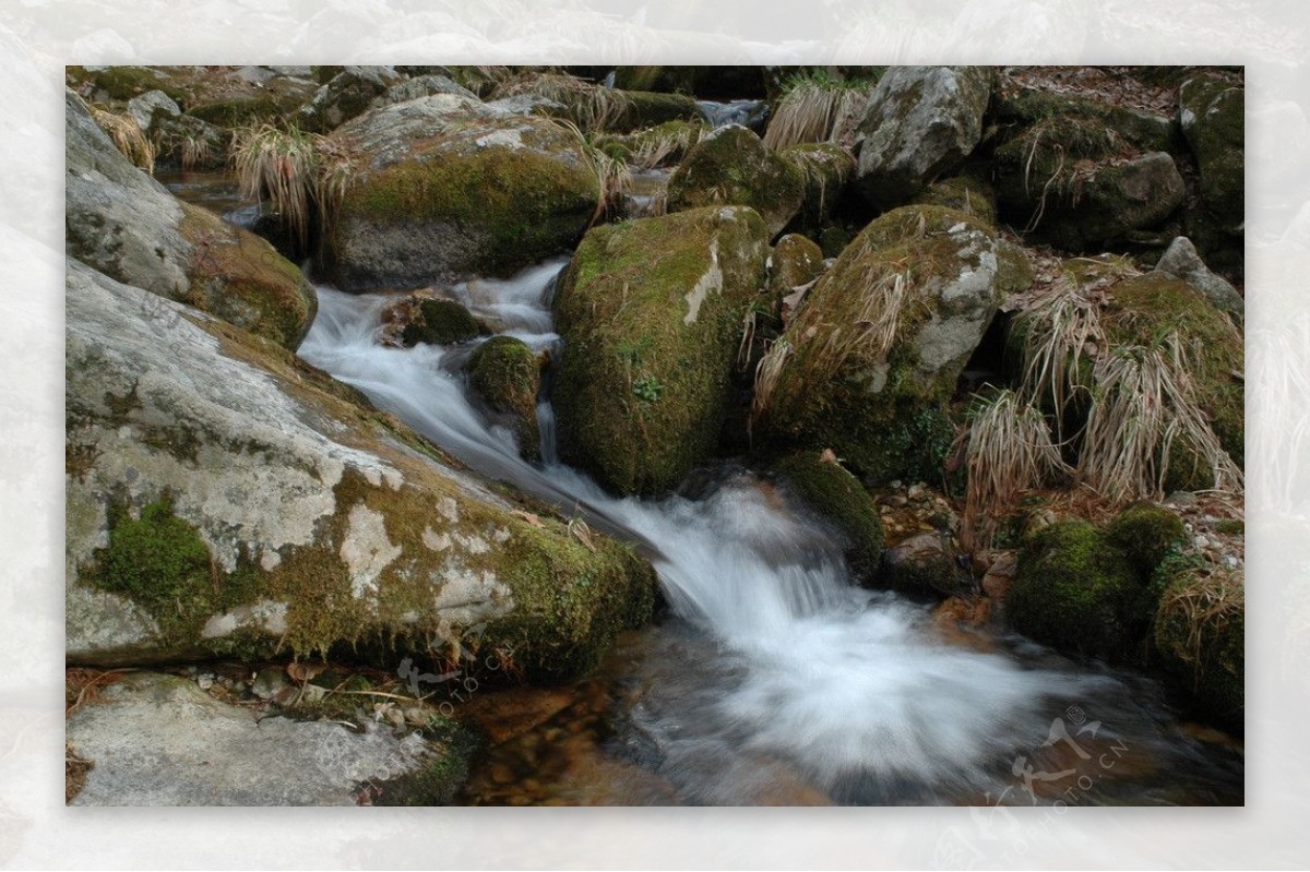 风景小溪石头水图片