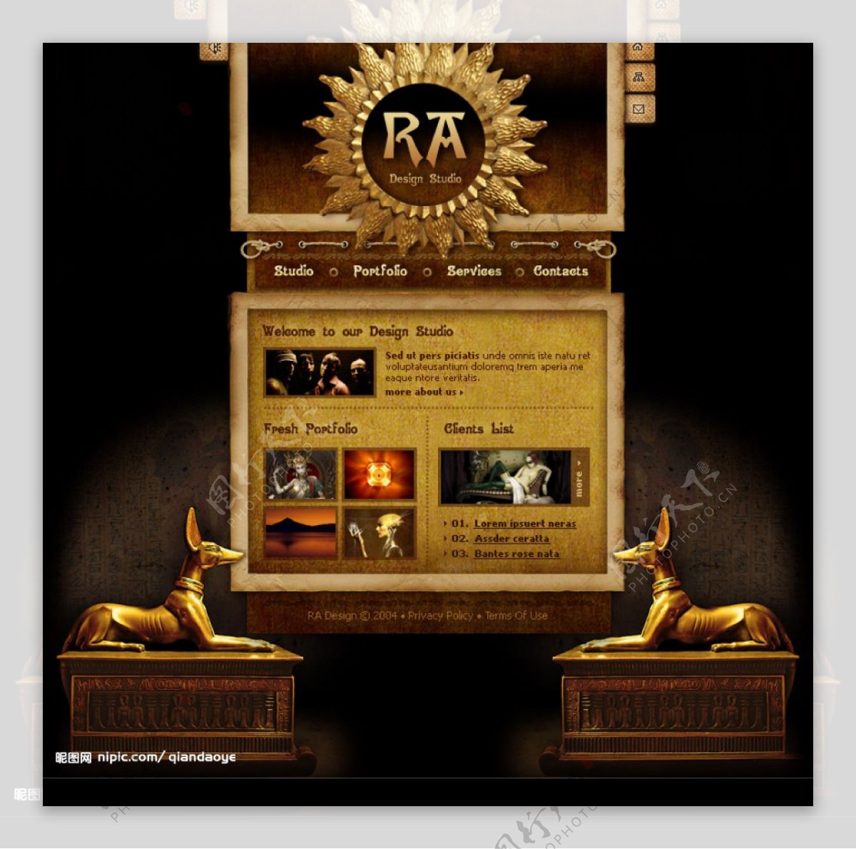 埃及风格网站模板图片