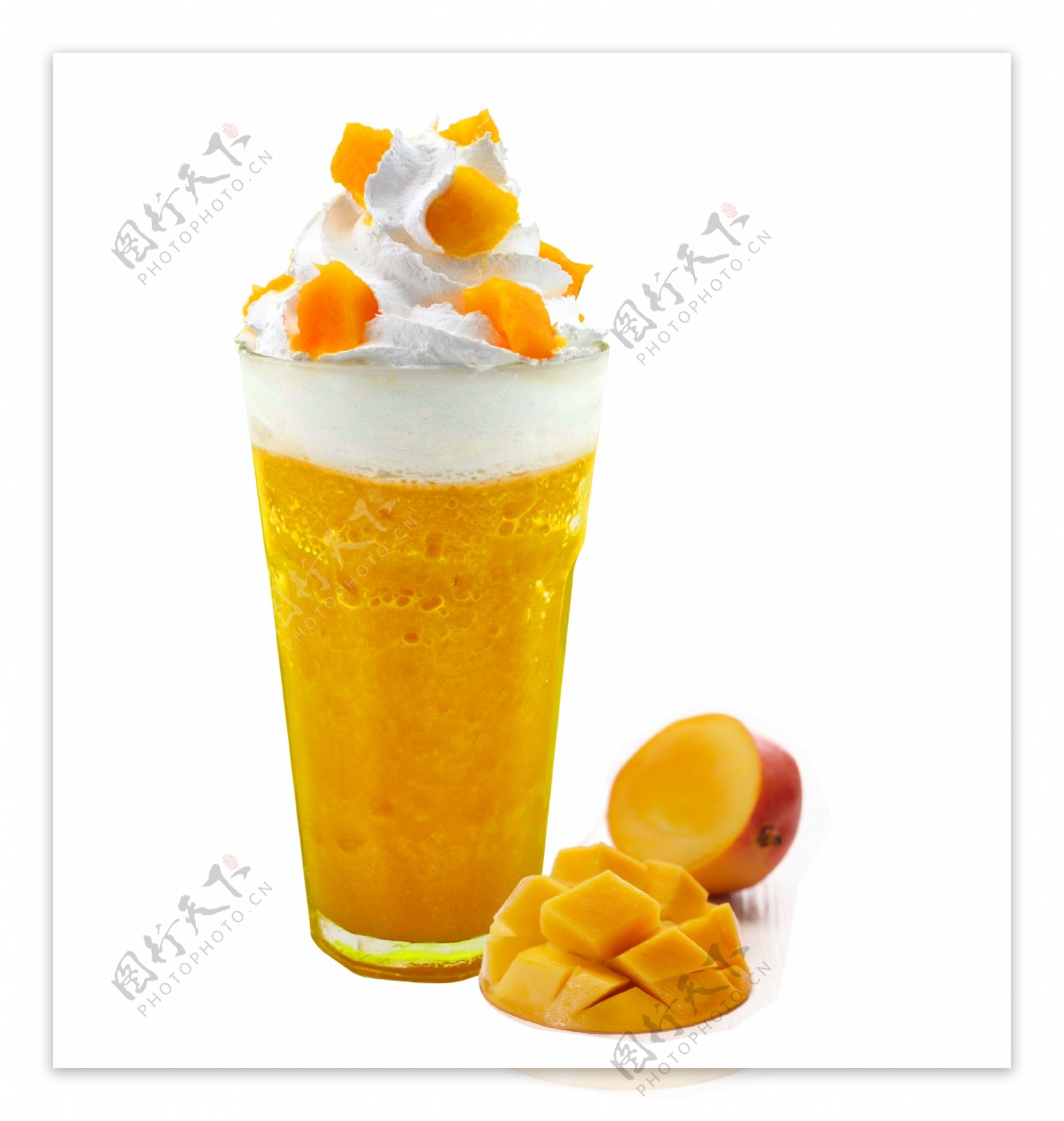 芒果布丁奶茶图片