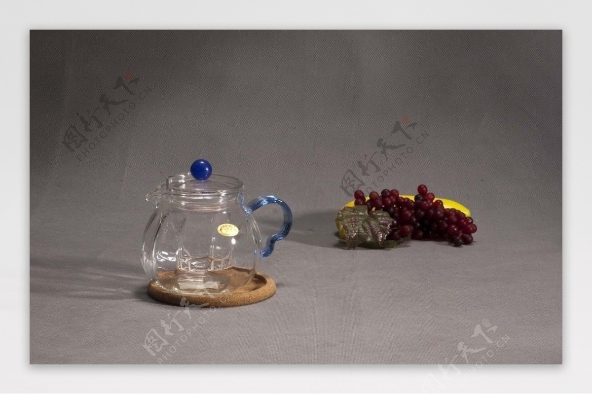 玻璃花茶壶图片