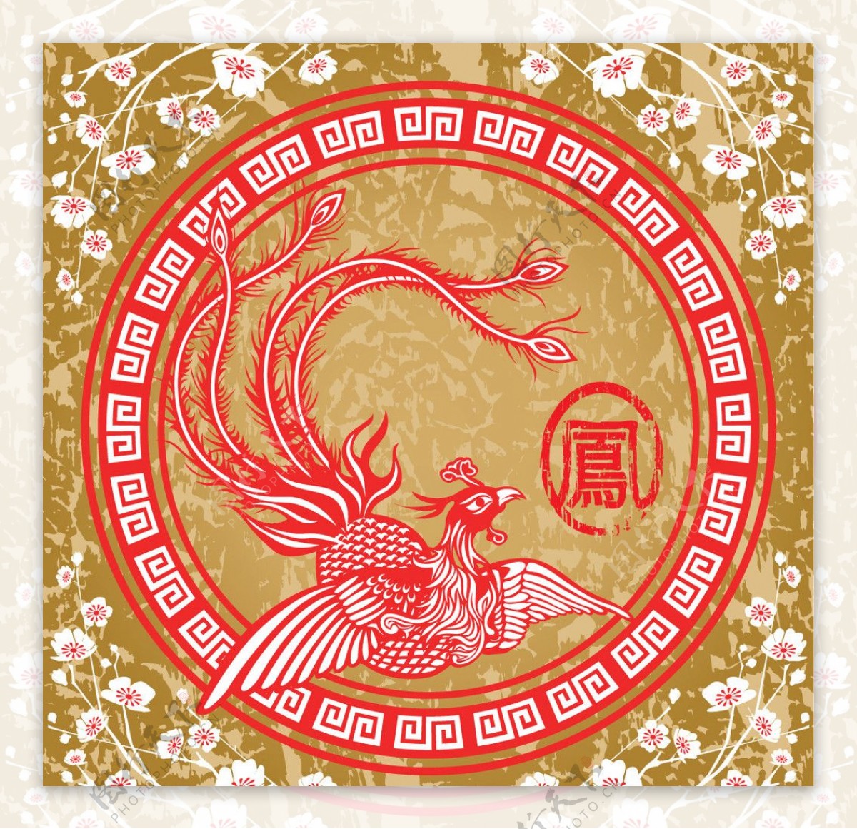 中国古典凤凰图案图片