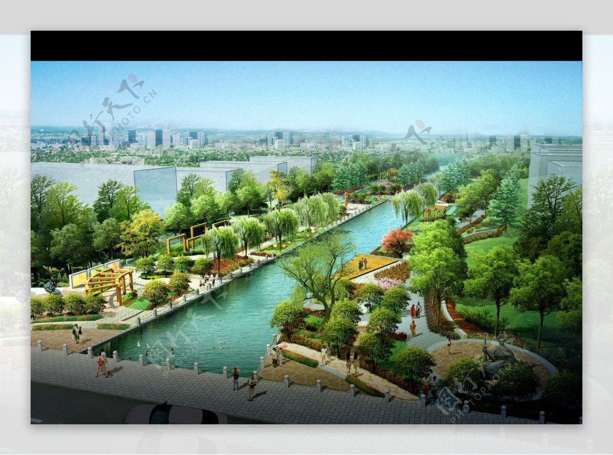 河道公园绿化图片