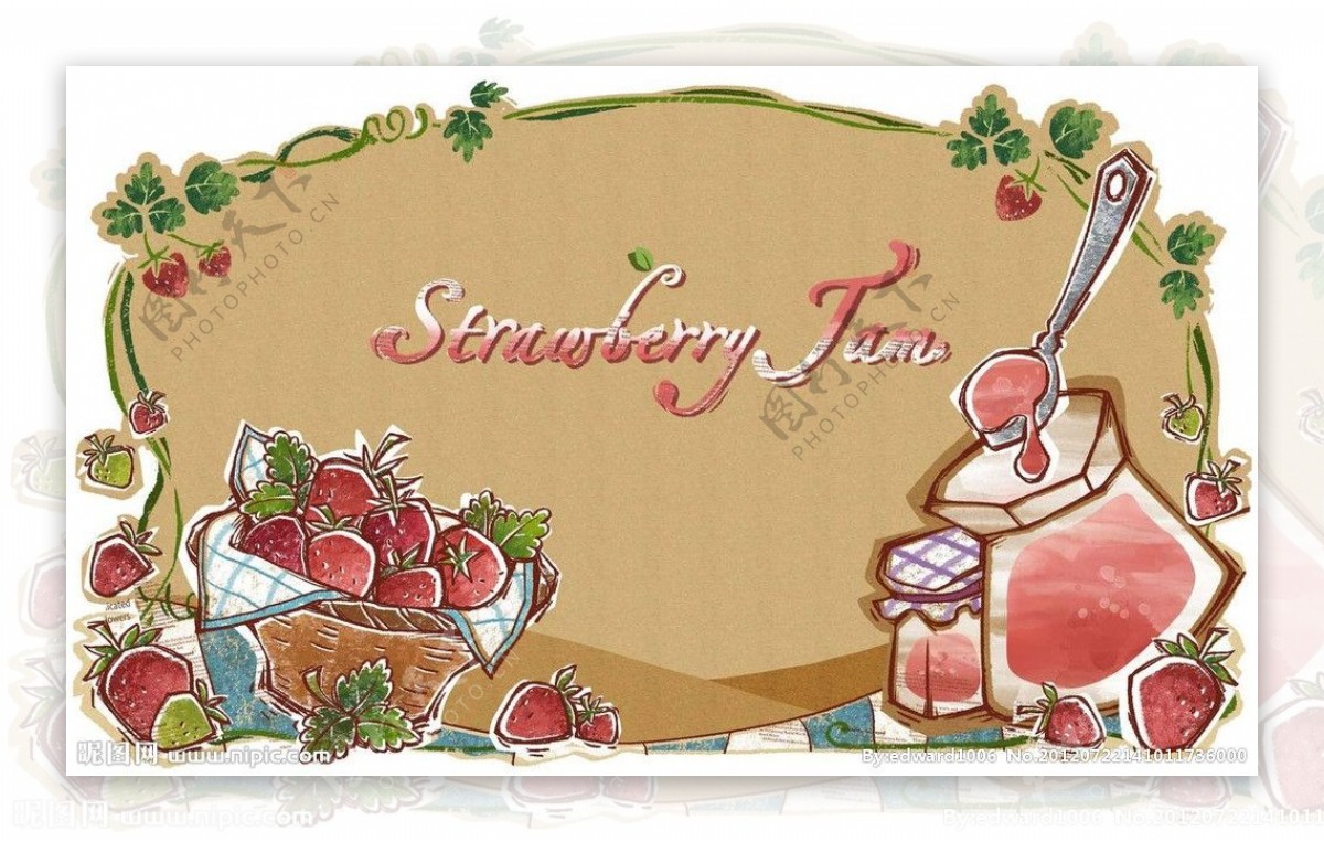草莓果酱美食图片