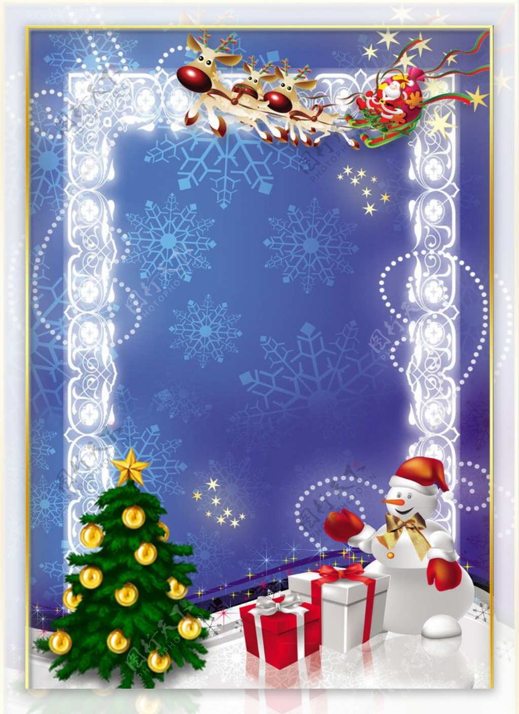 圣诞节相框模板PSD分层图片