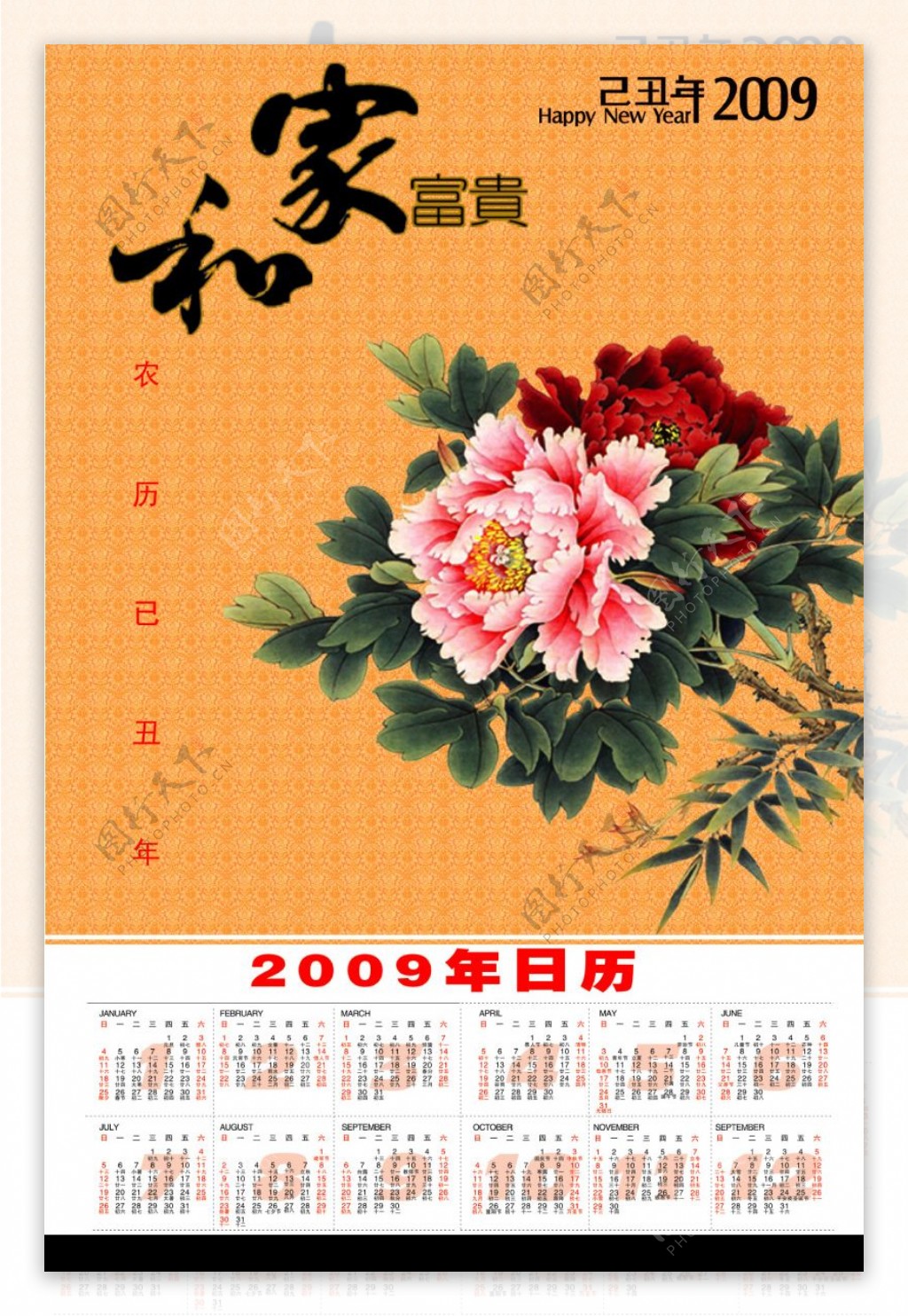 2009年年历图片