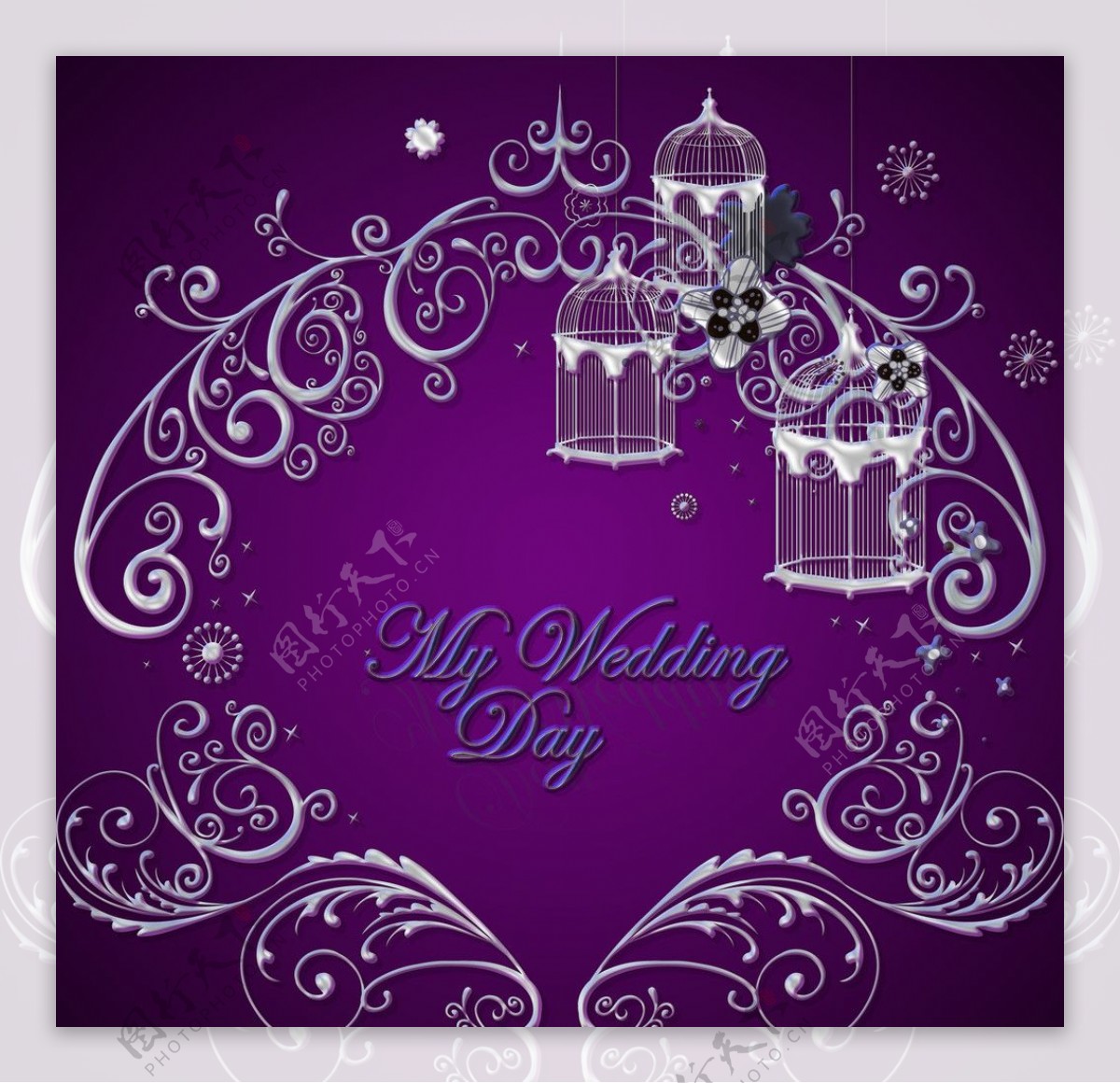 紫色水晶婚礼图片