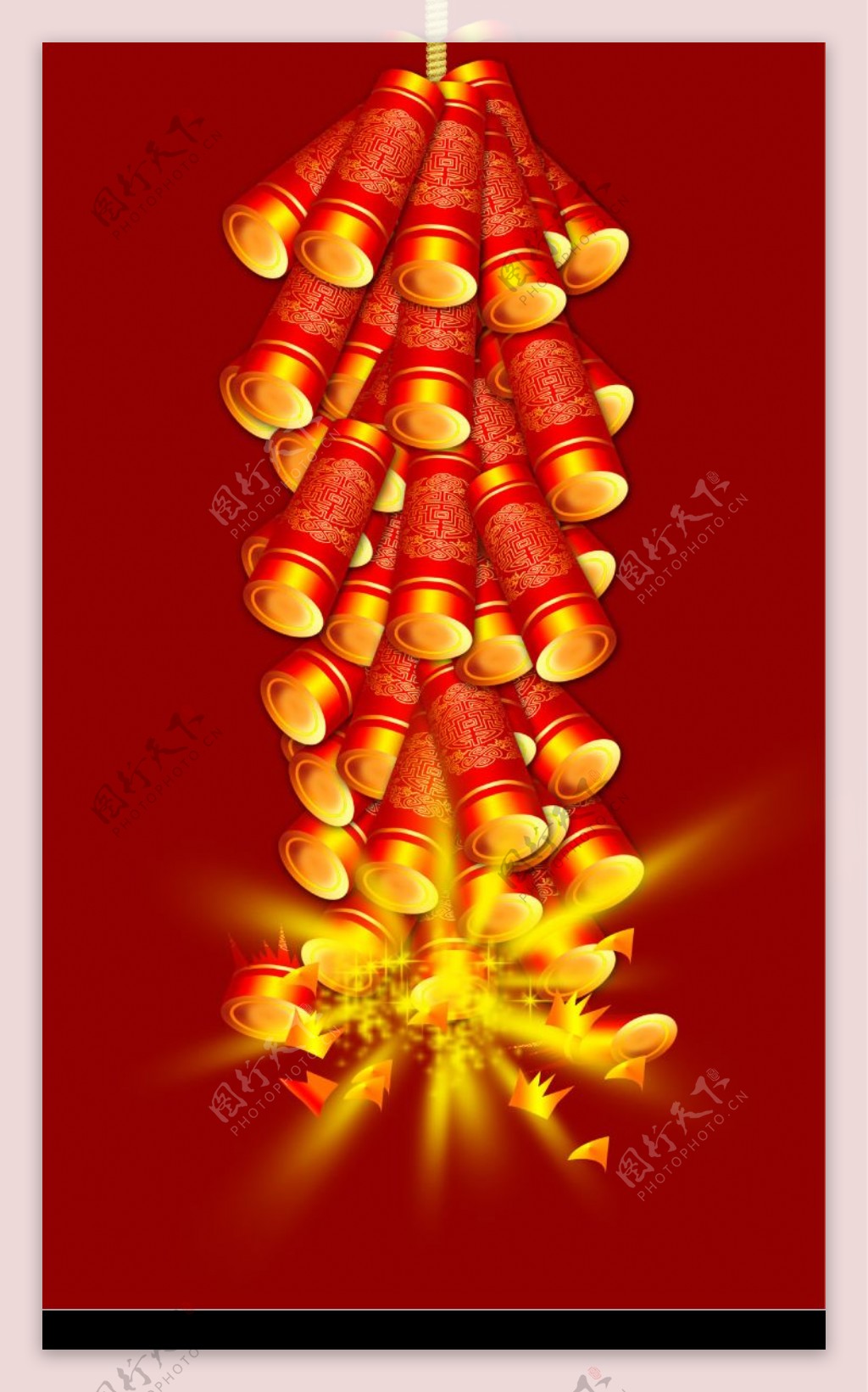 新年红色鞭炮装饰图片素材免费下载 - 觅知网