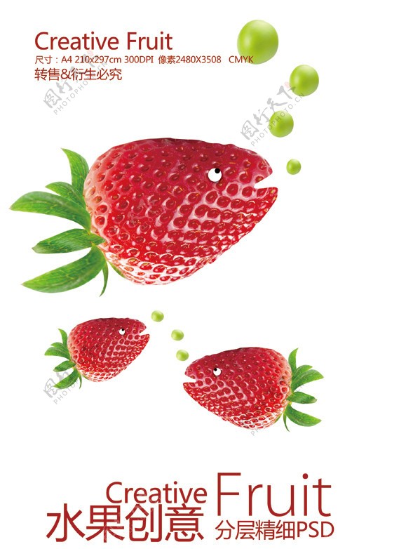 草莓创意海报图片