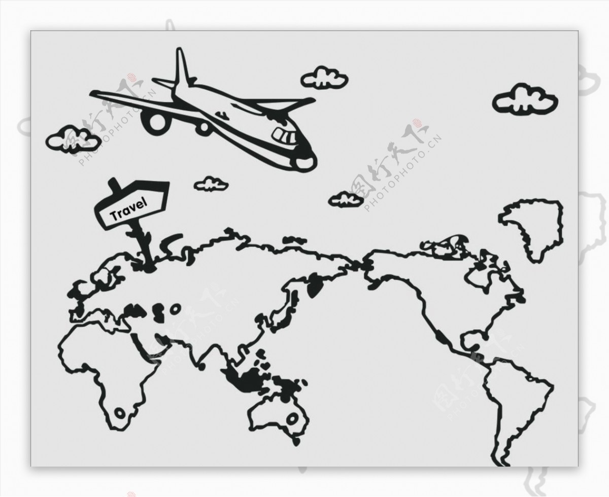 飞机旅行矢量图图片