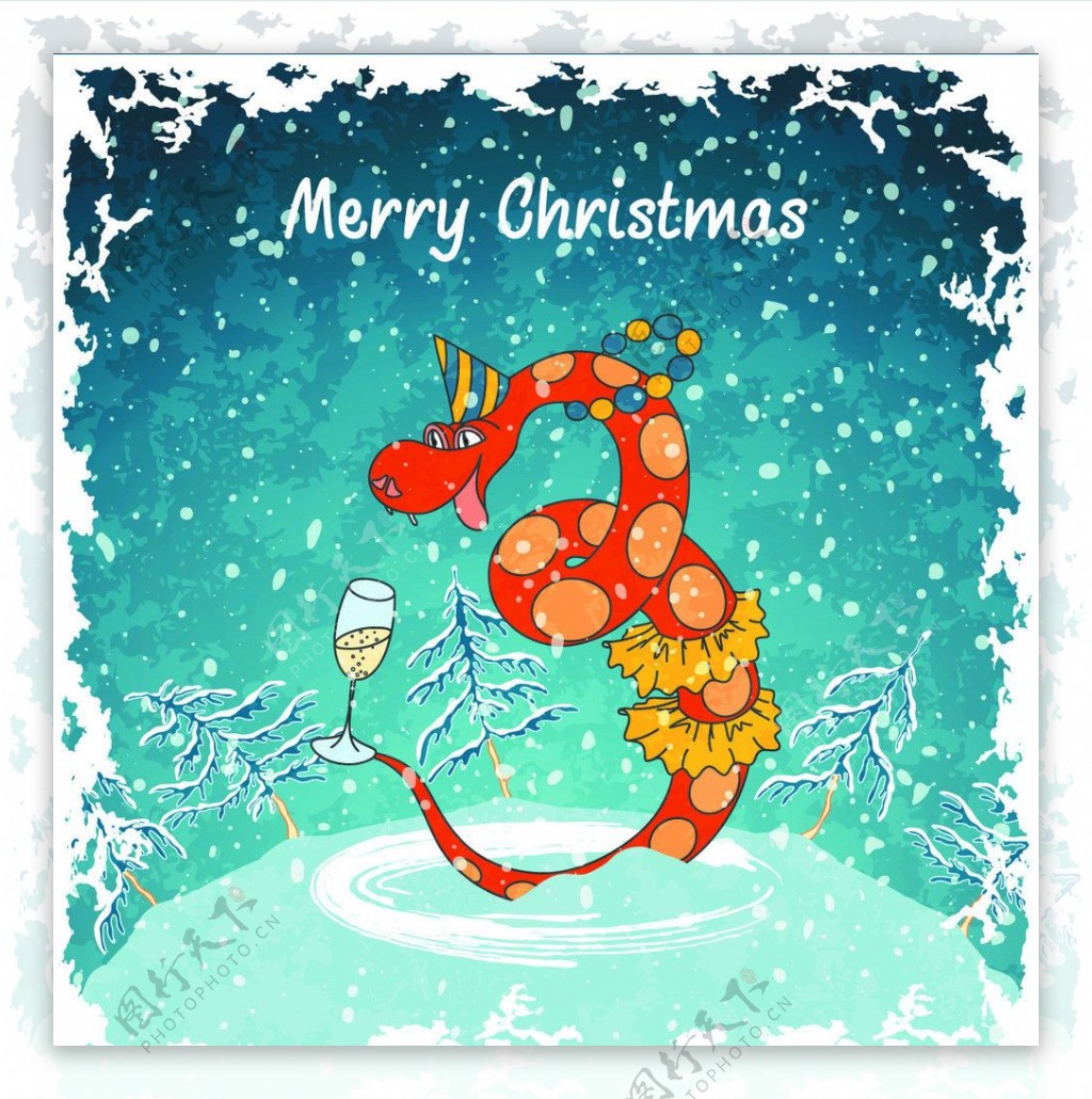 蛇年圣诞背景图片