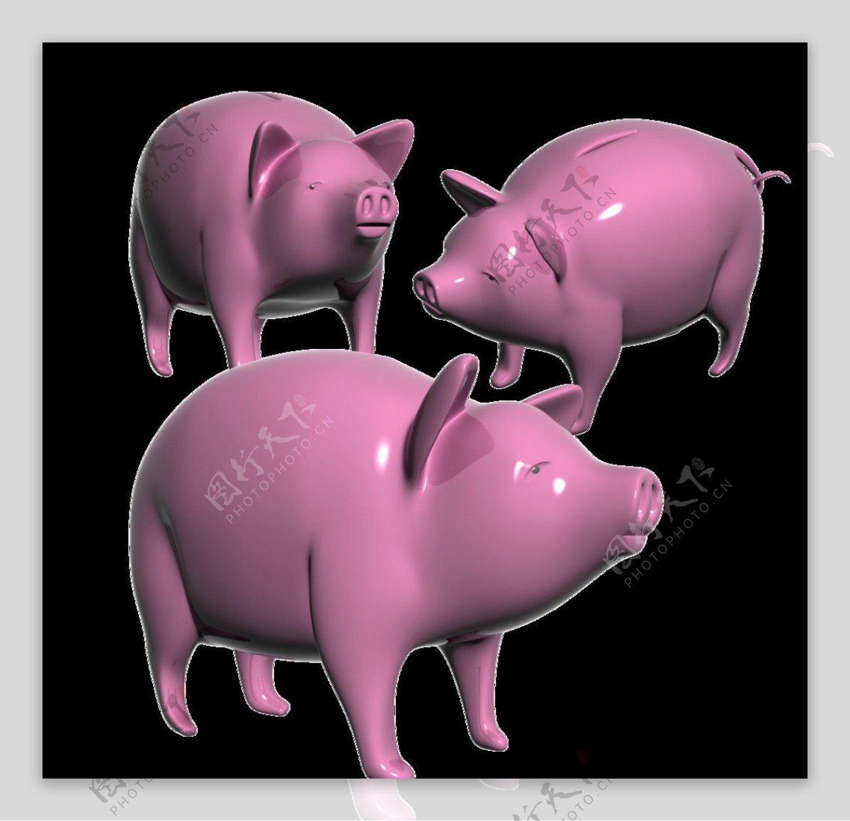 粉色小猪储钱罐图片