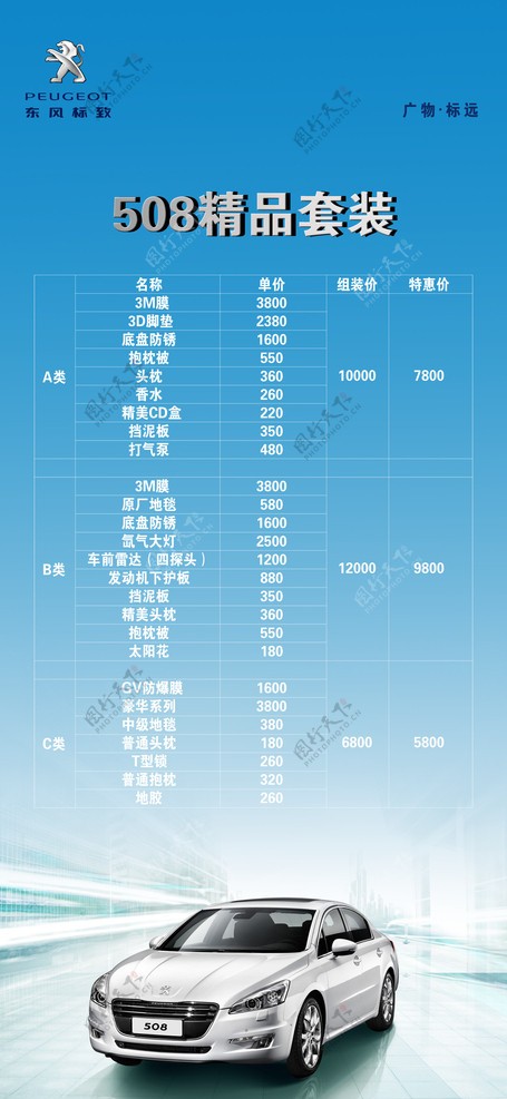 508表格东风标致图片