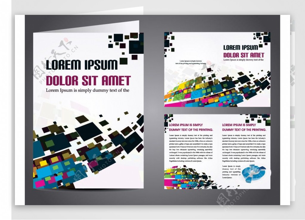 马赛克企业画册封面设计图片
