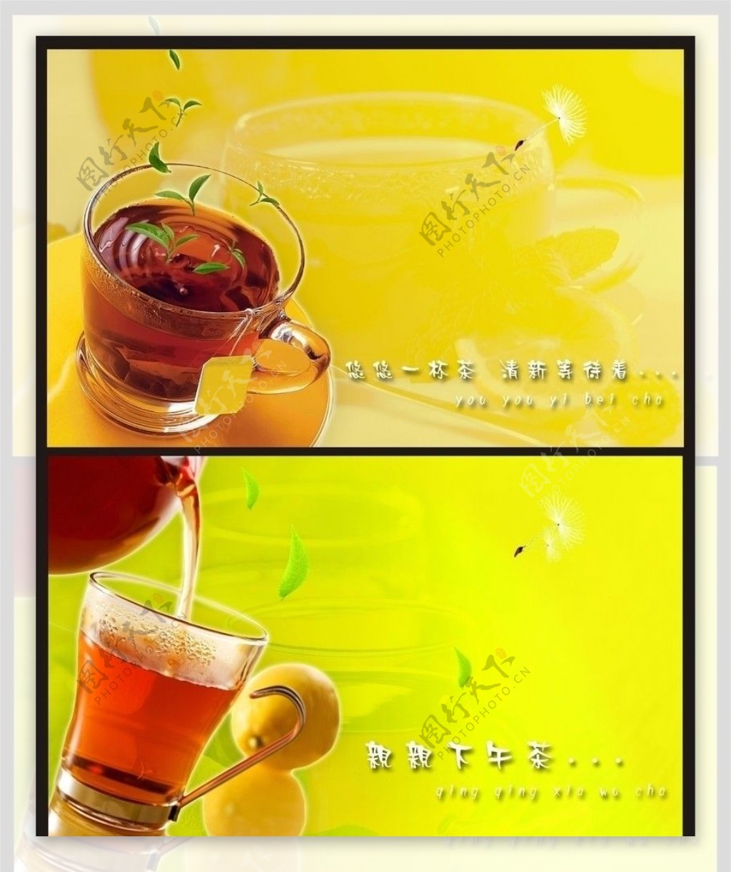 清新茶背景图片