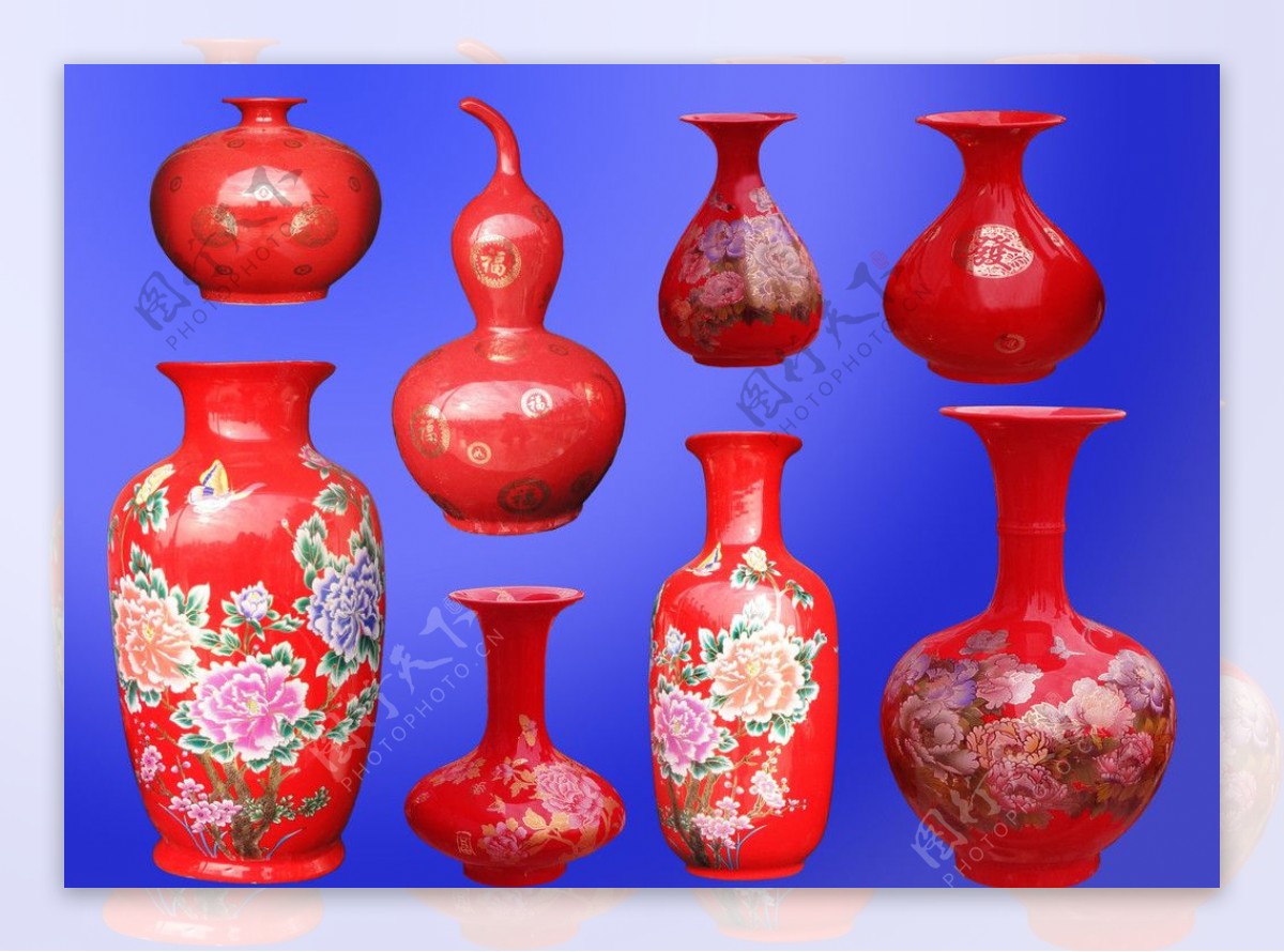 高清精美红色花瓶素材图片