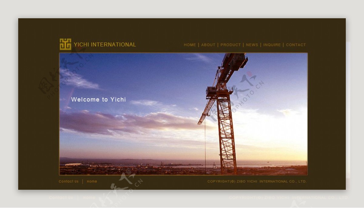 网站效果图网站模板棕色灰色企业网站图片