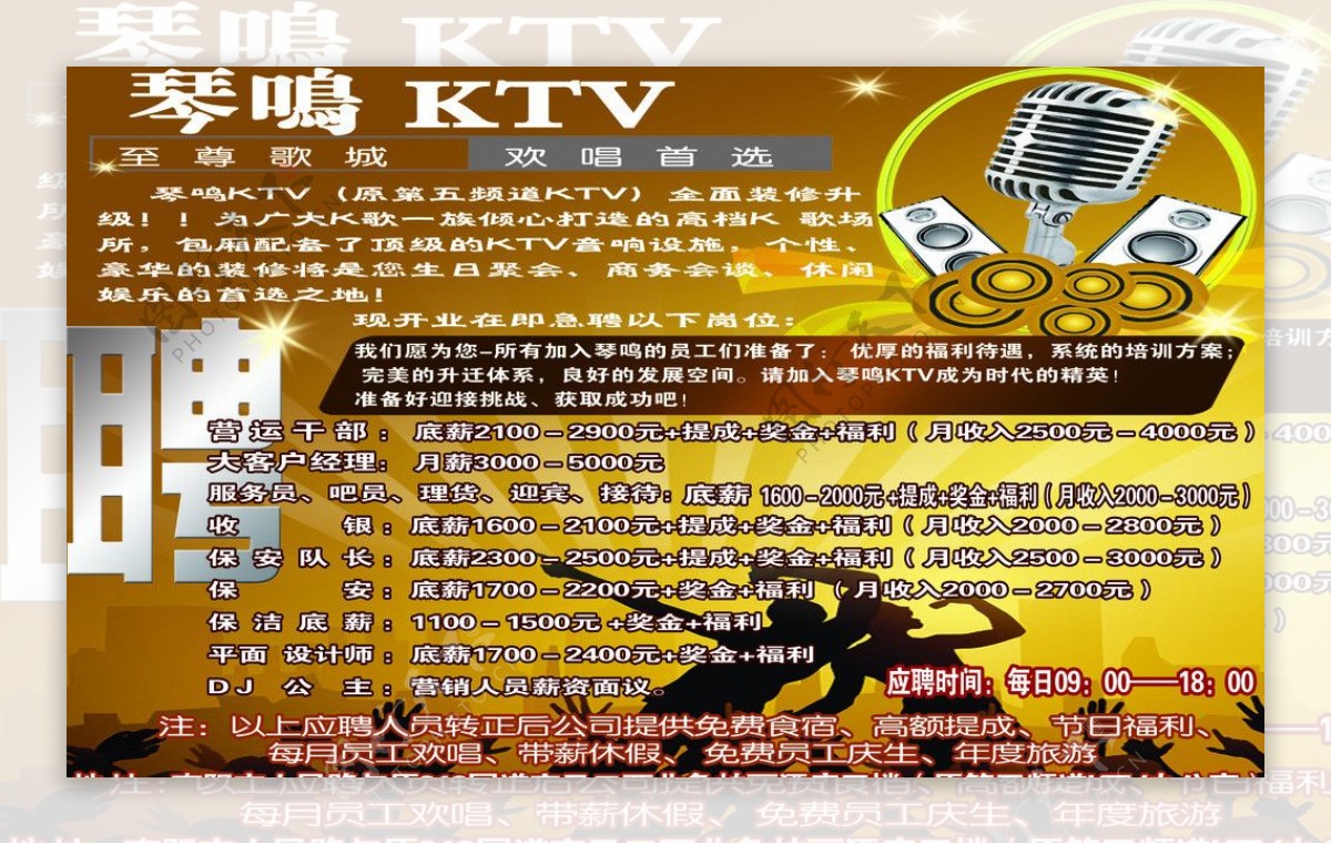 琴鸣KTV宣传单图片