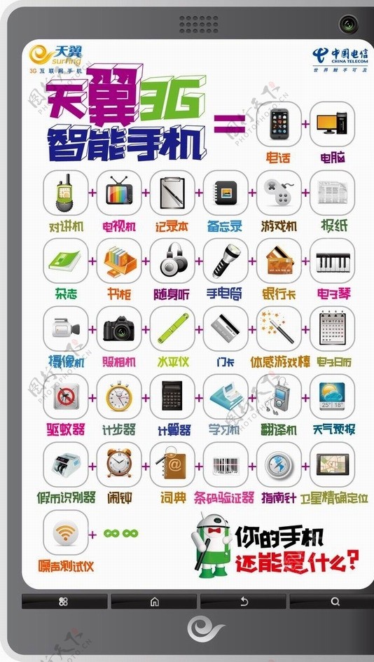 中国电信天翼3G智能手机图片