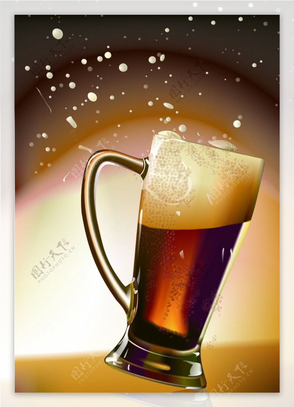 啤酒杯矢量图图片