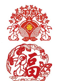 2011兔年剪纸图片