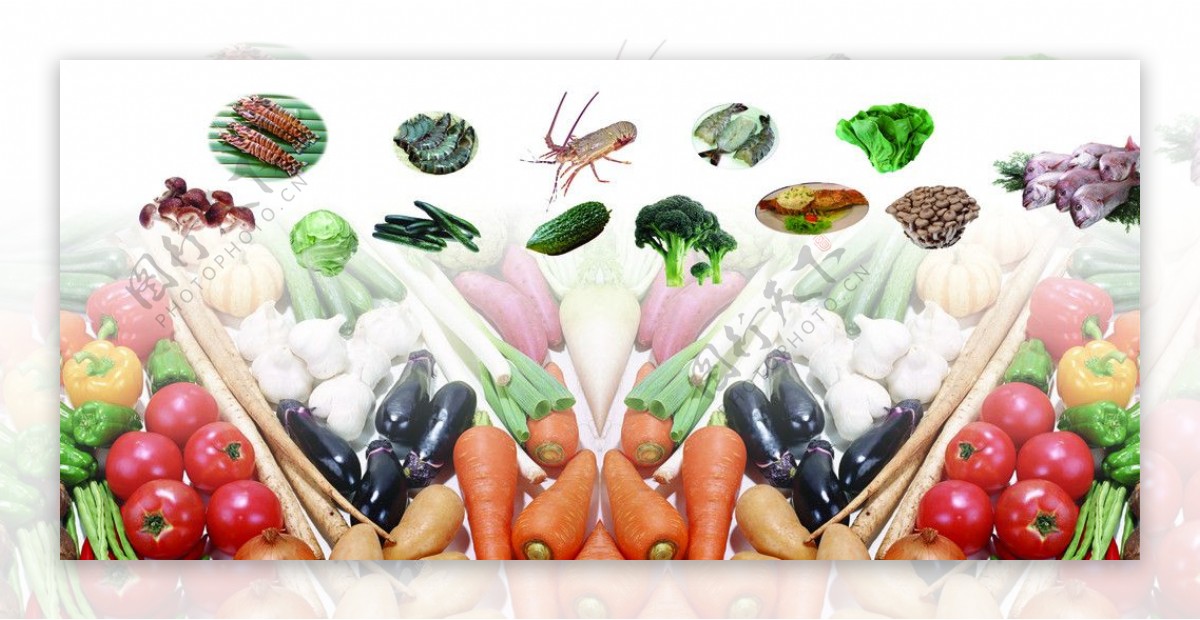 各种蔬菜海鲜图片