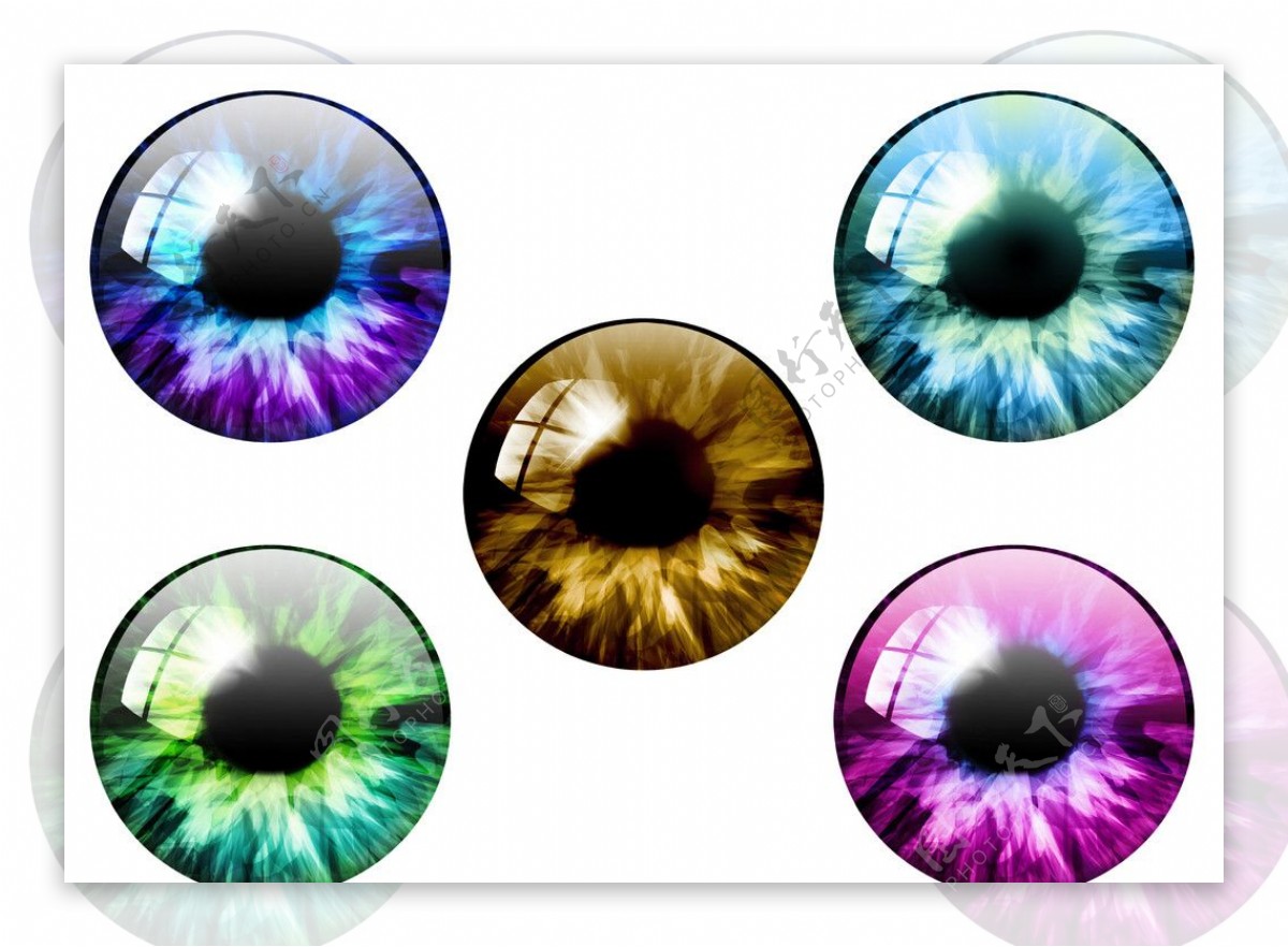 五款眼睛PSD分层素材图片
