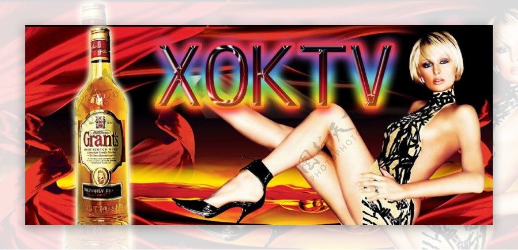KTV酒和美女海报图片