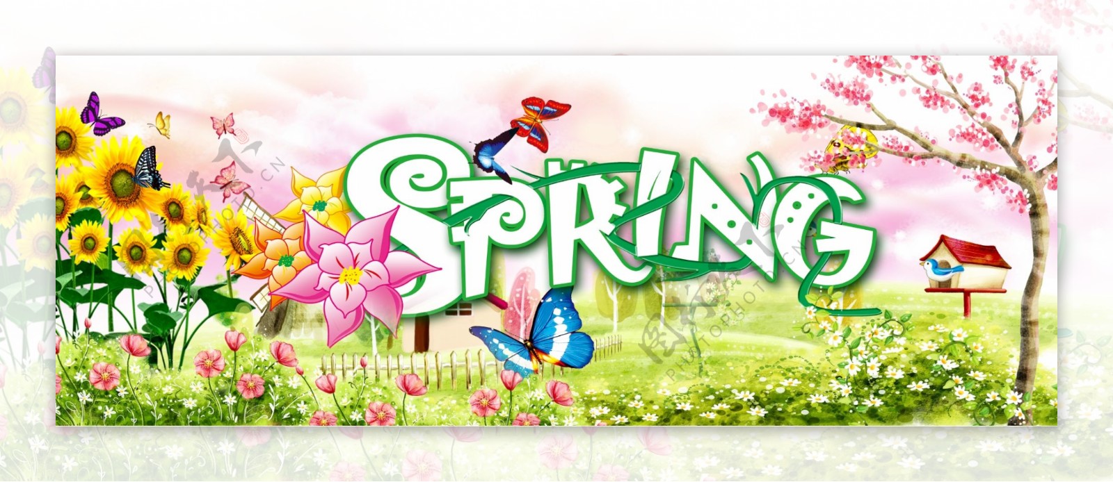 spring春天横幅图片