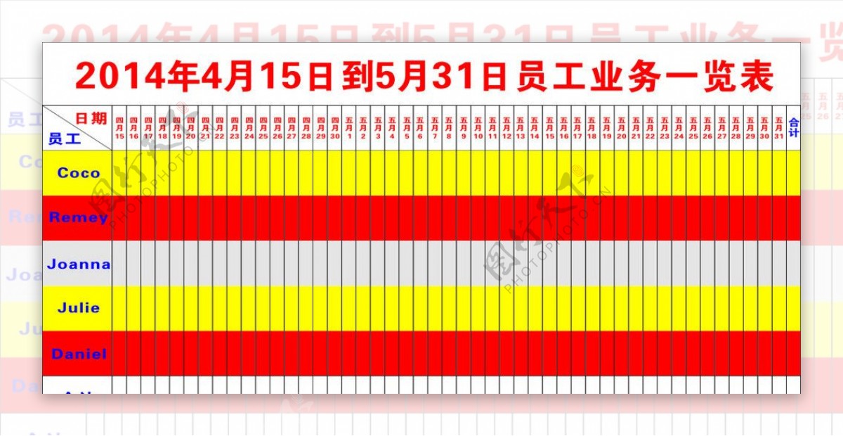 业务报表图片