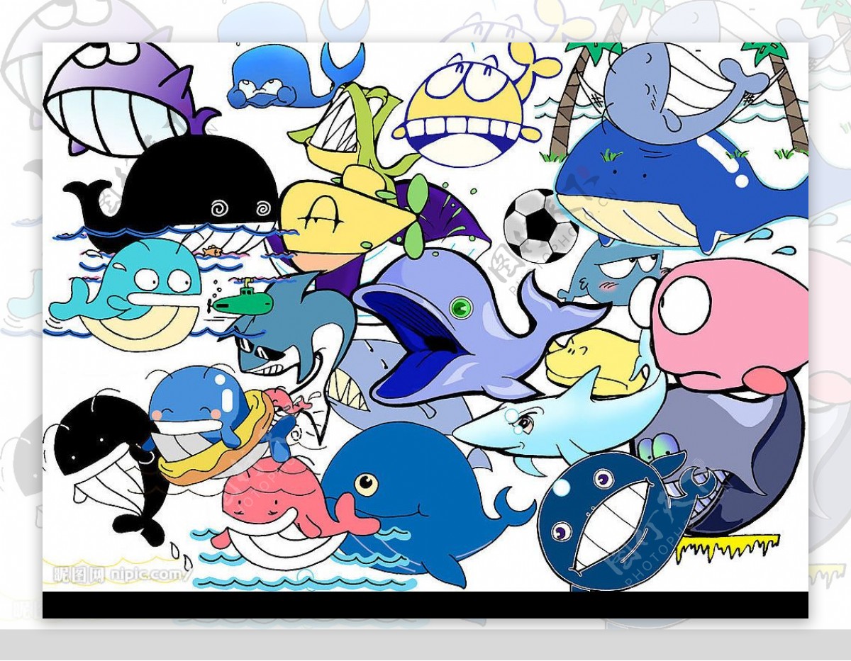卡通分层素材库鲸鱼图片
