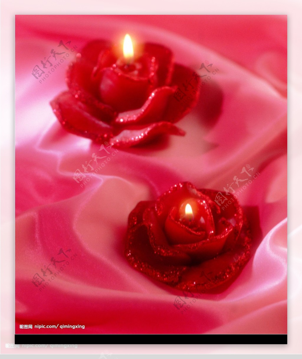 玫瑰烛光背景素材图片