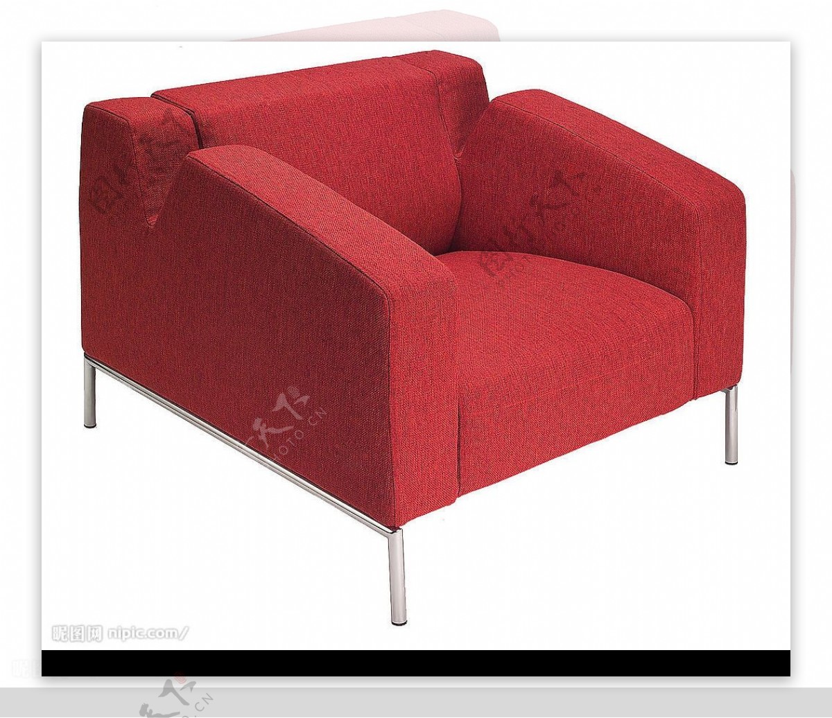 设计常用超大红沙发图片