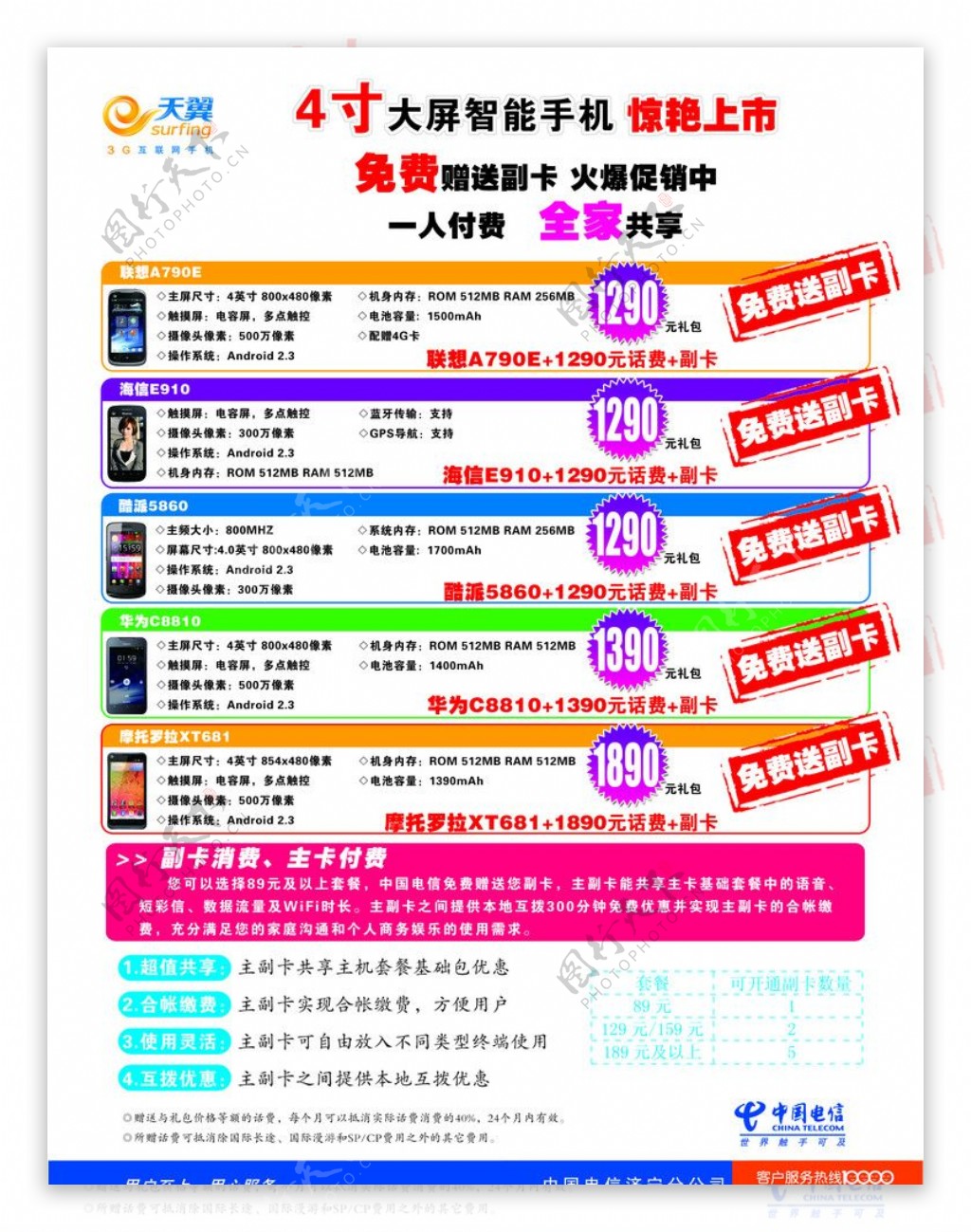 中国电信智能手机海报图片