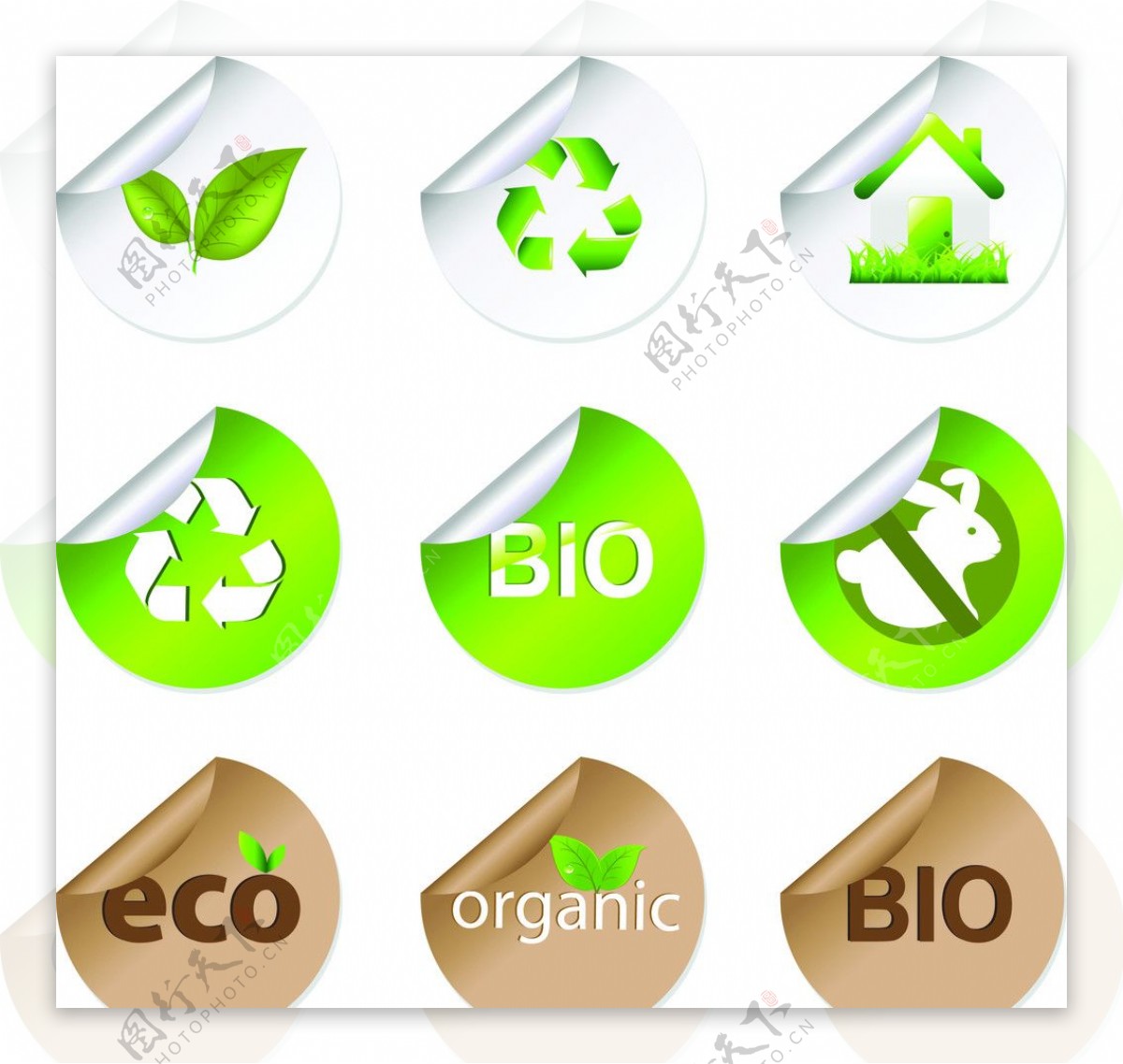 eco主题图标矢量素材图片