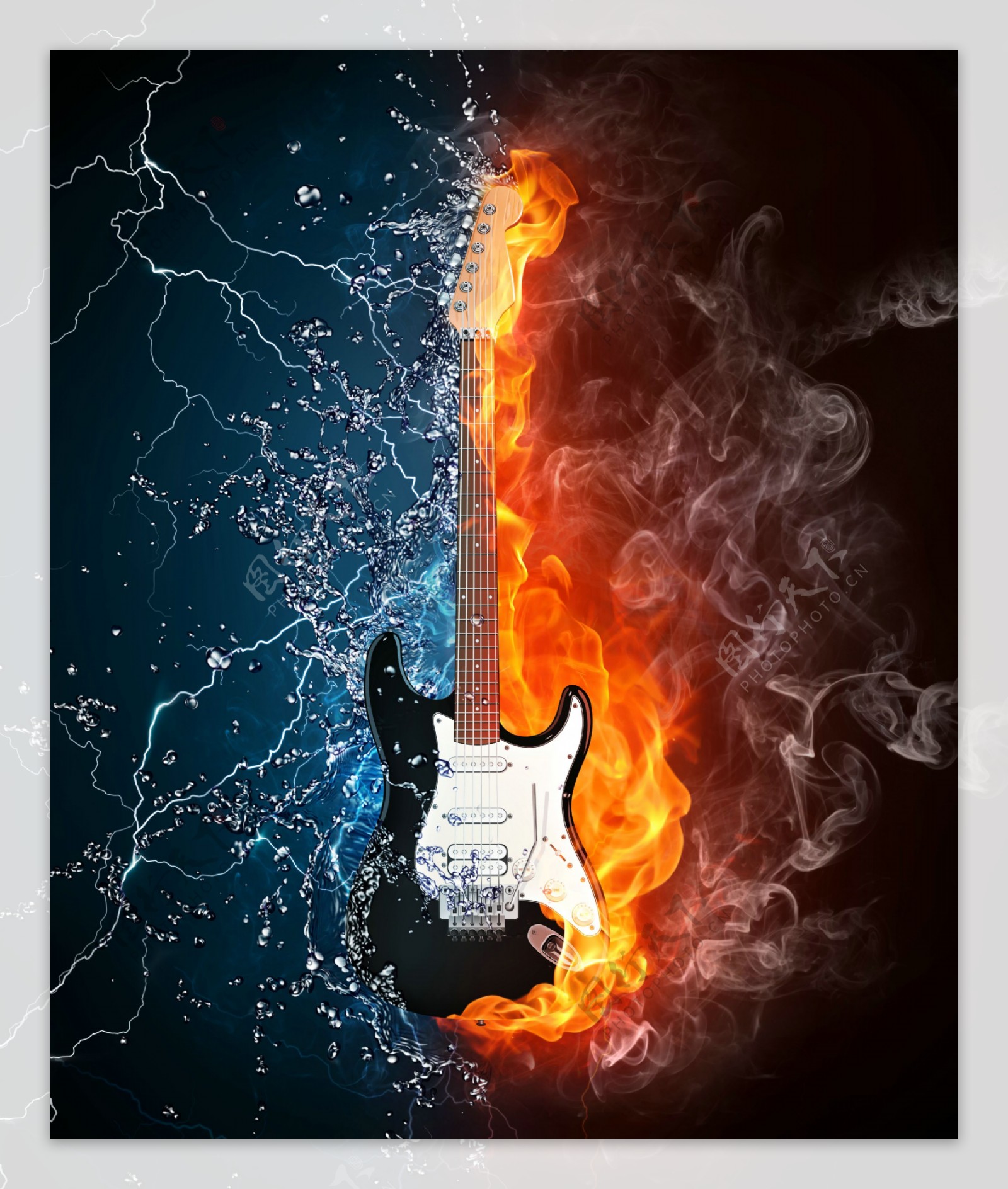 燃烧的吉它图片