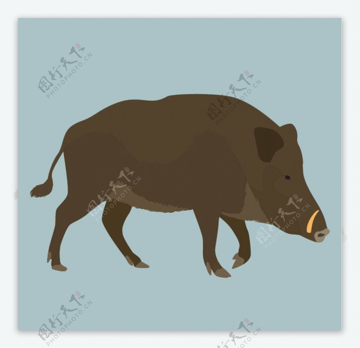 可爱的小野猪卡通躺着插画图片素材_ID:408857084-Veer图库