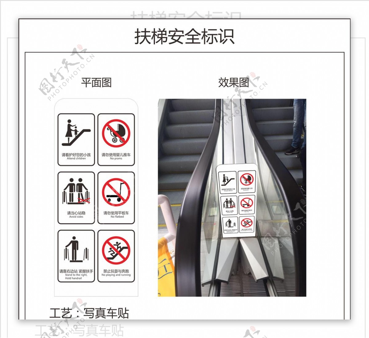 商场扶梯安全标识