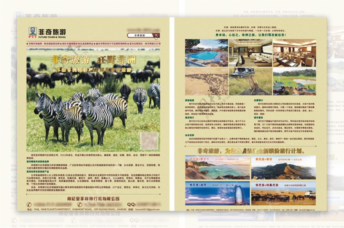 非洲旅游宣传单页