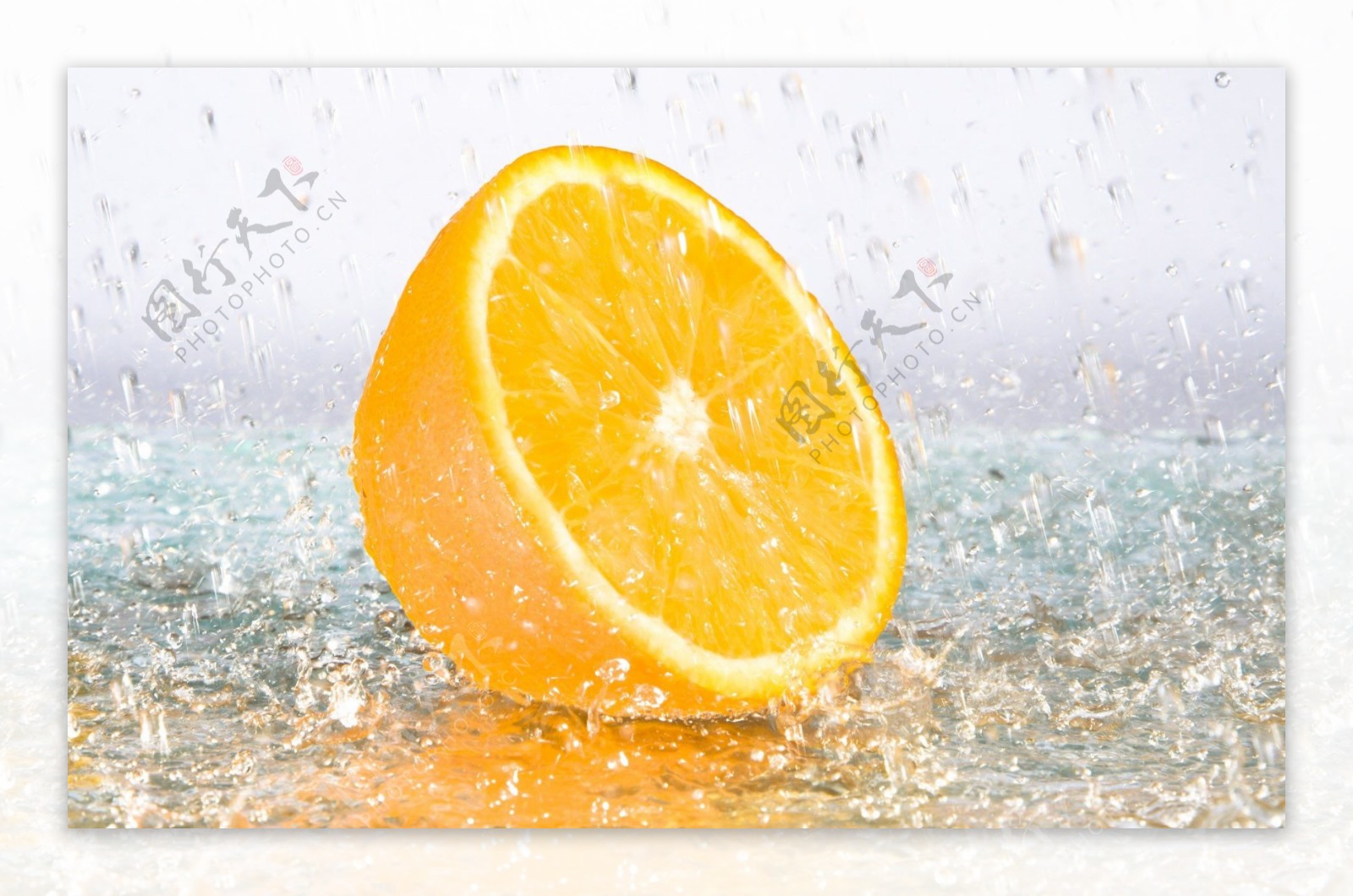 橙子雨水水滴