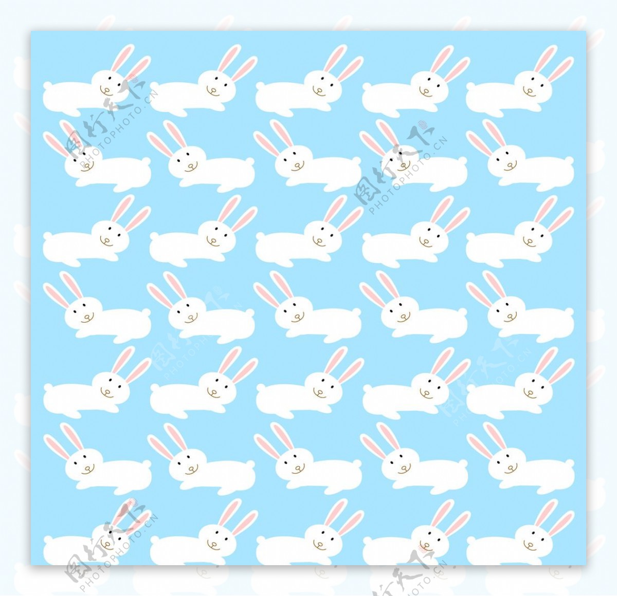 可爱卡通花型兔子