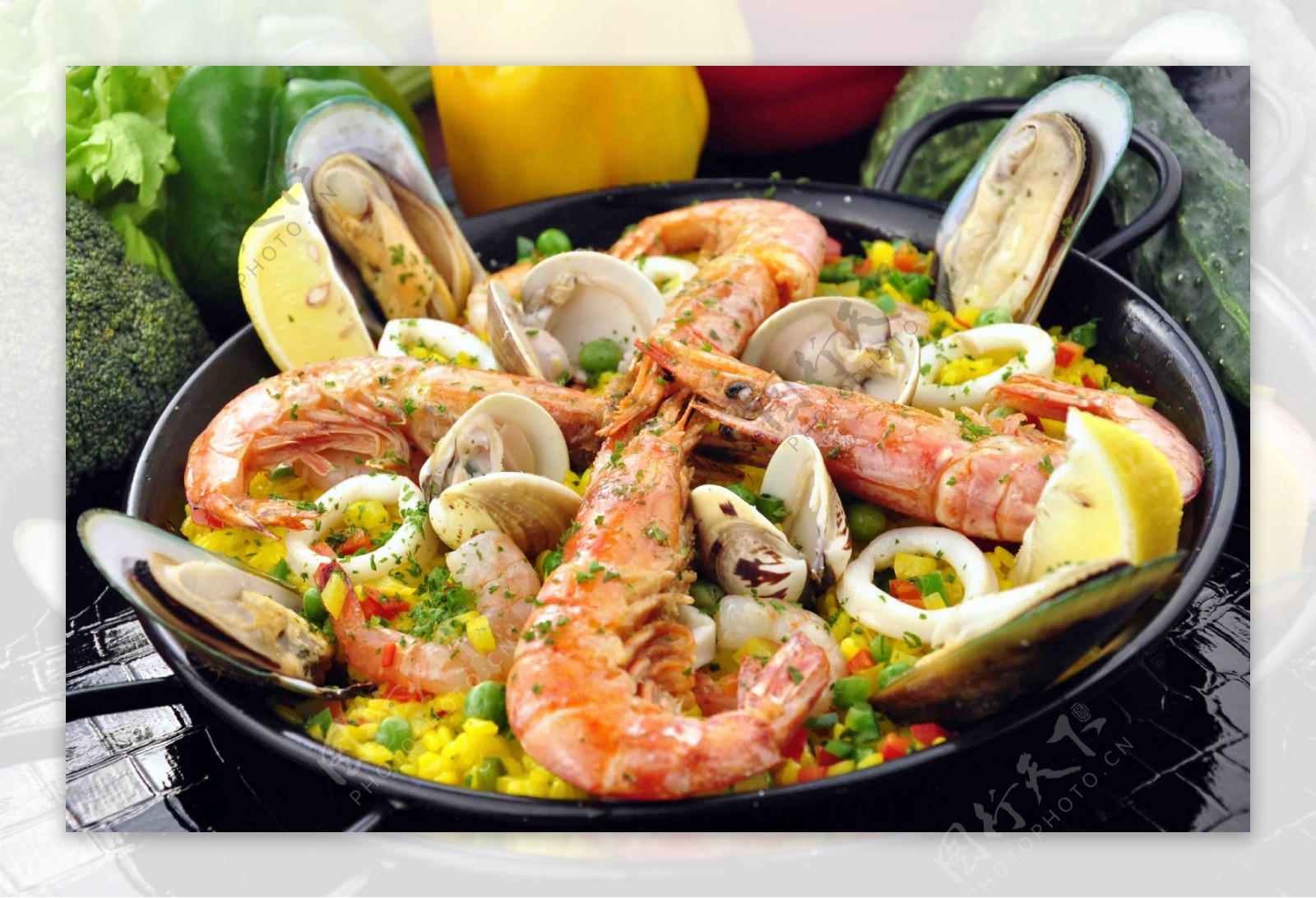 欧洲美食西班牙海鲜饭