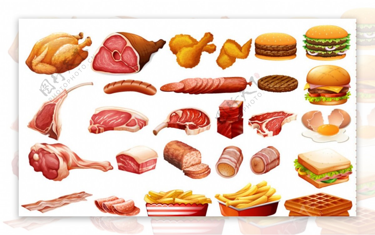 肉制品和快餐设计
