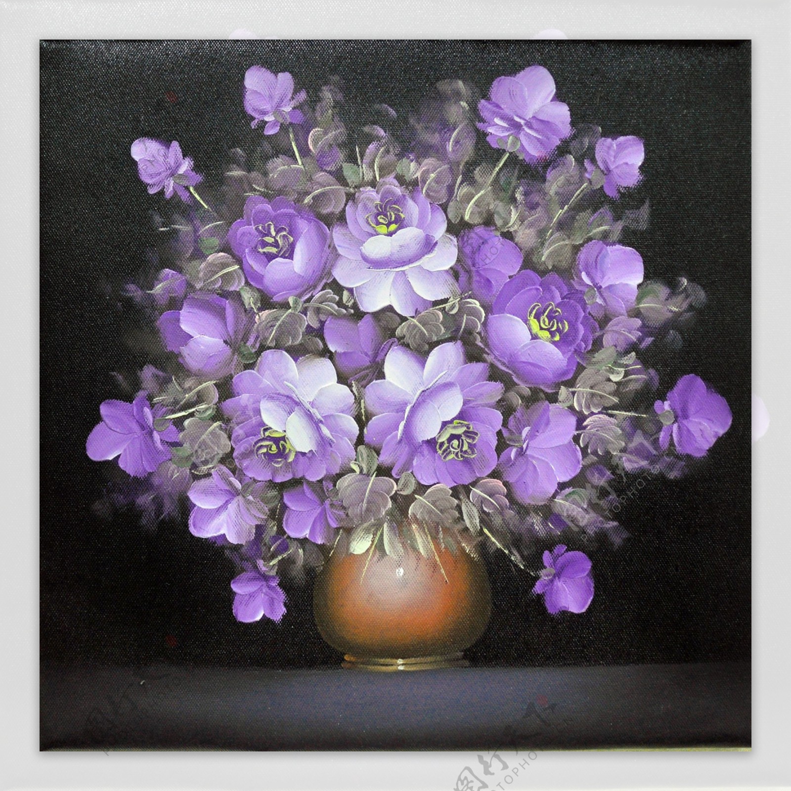 紫色花瓶装饰画